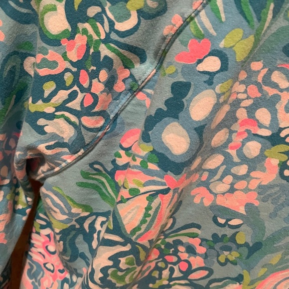 Lilly Pulitzer Ronan Crop Sweatshirt Aqua La Vista pickleball tennis active M - Picture 6 of 12